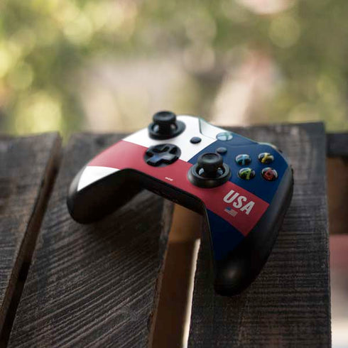 USA Flag Color Block Xbox One X Controller Skin