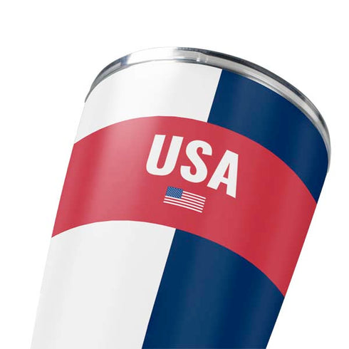USA Flag Color Block Yeti 20oz Tumbler Skin
