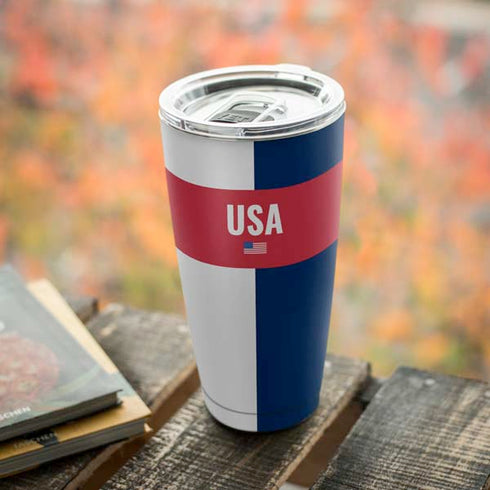 USA Flag Color Block Yeti 20oz Tumbler Skin