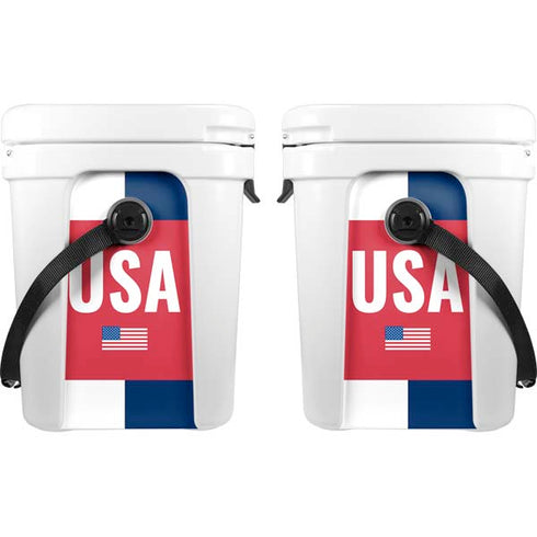 USA Flag Color Block YETI Roadie 24 Hard Cooler Skin