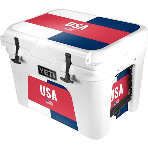 USA Flag Color Block YETI Tundra 35 Hard Cooler Skin