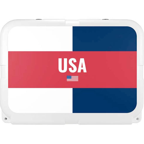 USA Flag Color Block YETI Tundra 35 Hard Cooler Skin