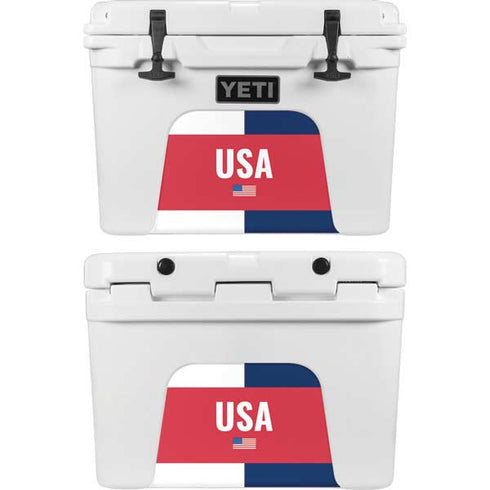 USA Flag Color Block YETI Tundra 35 Hard Cooler Skin
