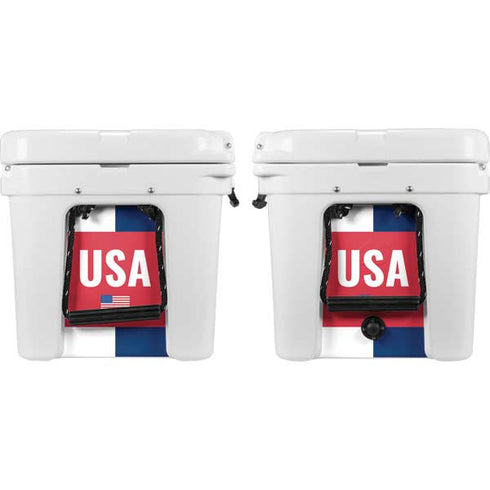 USA Flag Color Block YETI Tundra 35 Hard Cooler Skin