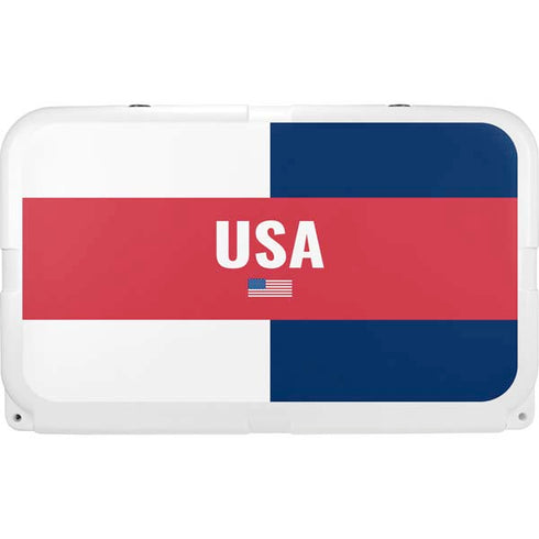 USA Flag Color Block YETI Tundra 45 Hard Cooler Skin