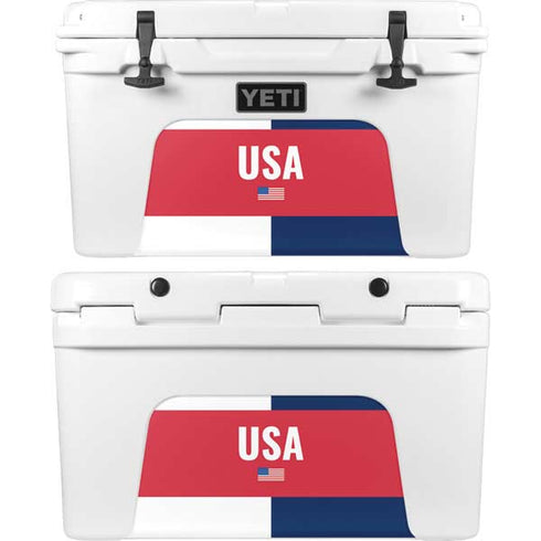 USA Flag Color Block YETI Tundra 45 Hard Cooler Skin