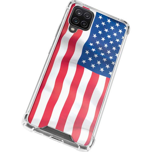 USA Flag American Flag Galaxy A12 Clear Case