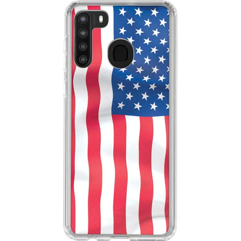 USA Flag American Flag Galaxy A21 Clear Case
