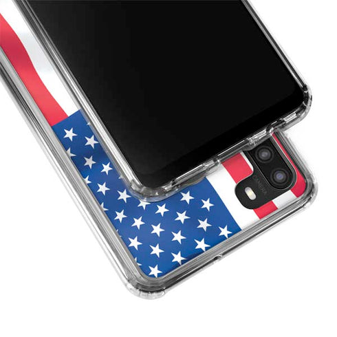 USA Flag American Flag Galaxy A21 Clear Case