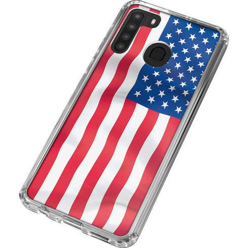 USA Flag American Flag Galaxy A21 Clear Case