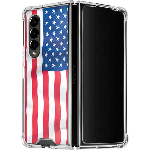 USA Flag American Flag Galaxy Z Fold4 5G Clear Case