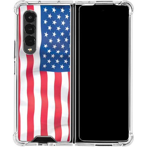 USA Flag American Flag Galaxy Z Fold4 5G Clear Case