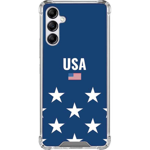 USA Flag Stars Galaxy A14 5G Clear Case