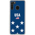 USA Flag Stars Galaxy A21 Clear Case