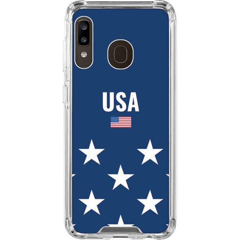 USA Flag Stars Galaxy A30 Clear Case