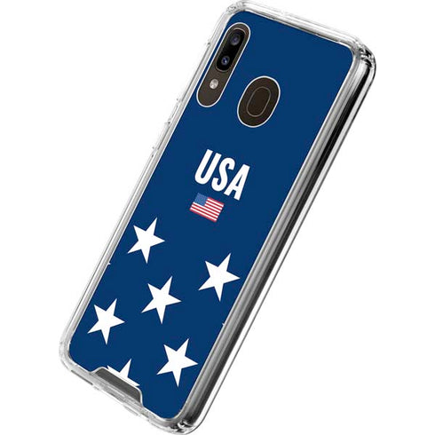 USA Flag Stars Galaxy A30 Clear Case