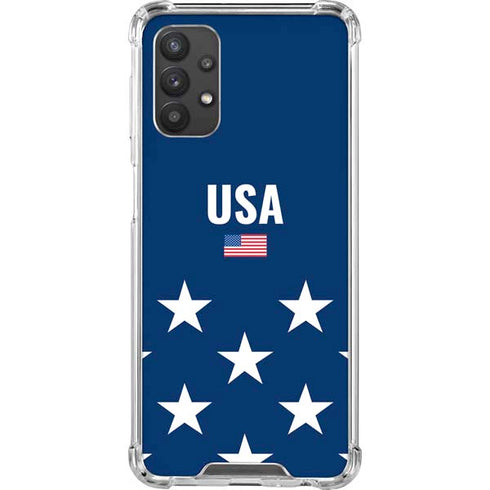 USA Flag Stars Galaxy A32 5G Clear Case