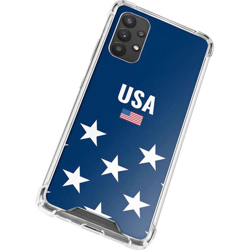 USA Flag Stars Galaxy A32 5G Clear Case