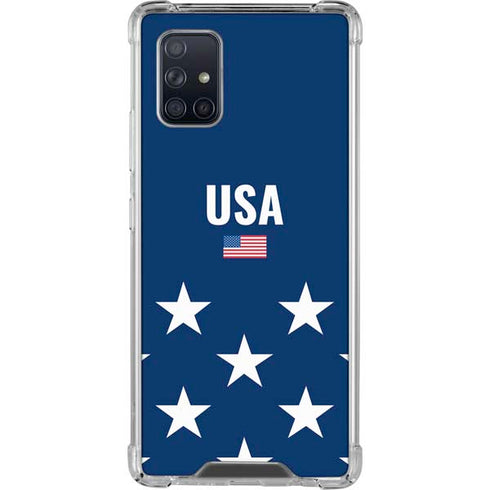 USA Flag Stars Galaxy A71 5G Clear Case
