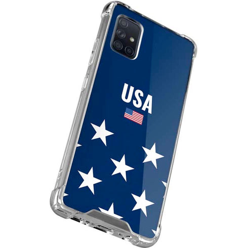 USA Flag Stars Galaxy A71 5G Clear Case