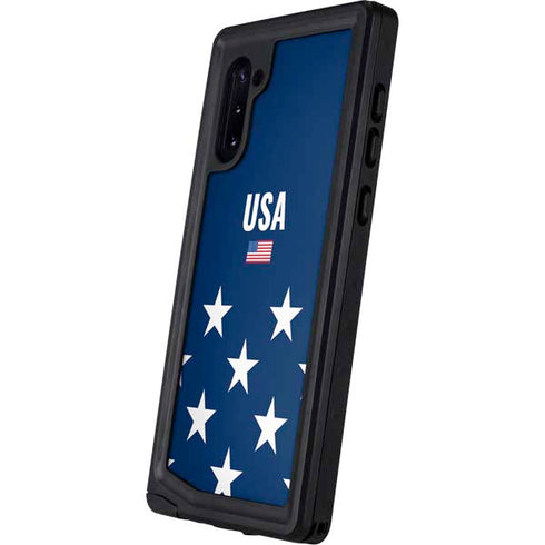 USA Flag Stars Galaxy Note 10 Waterproof Case