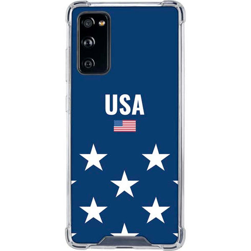 USA Flag Stars Galaxy S20 FE Clear Case