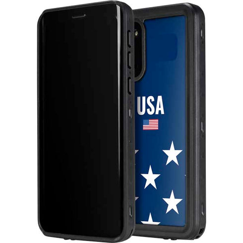 USA Flag Stars Galaxy S20 Waterproof Case
