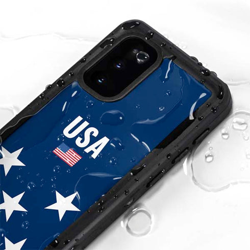 USA Flag Stars Galaxy S20 Waterproof Case