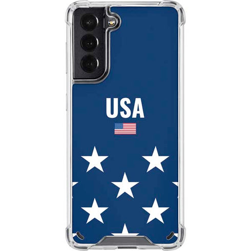 USA Flag Stars Galaxy S21 5G Clear Case