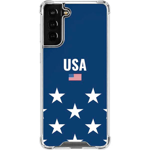 USA Flag Stars Galaxy S21 FE Clear Case