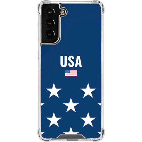 USA Flag Stars Galaxy S22 Plus Clear Case