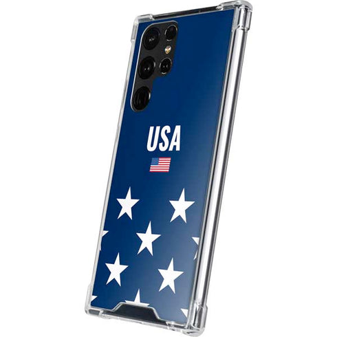 USA Flag Stars Galaxy S22 Ultra Clear Case