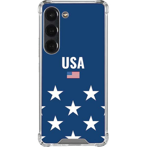 USA Flag Stars Galaxy S23 Clear Case