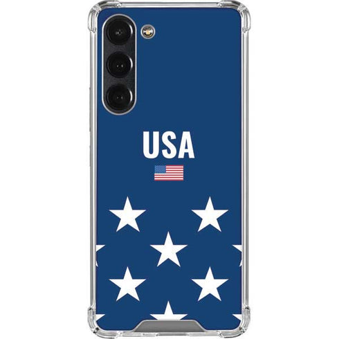 USA Flag Stars Galaxy S23 Plus Clear Case