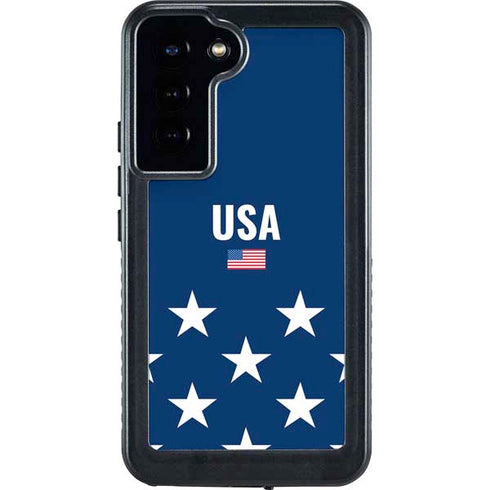USA Flag Stars Galaxy S23 Plus Waterproof Case