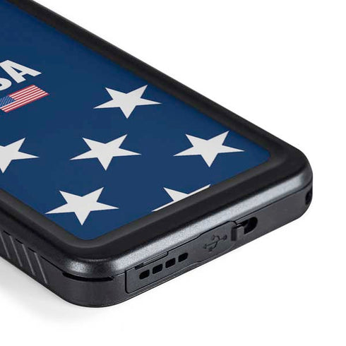 USA Flag Stars Galaxy S23 Waterproof Case