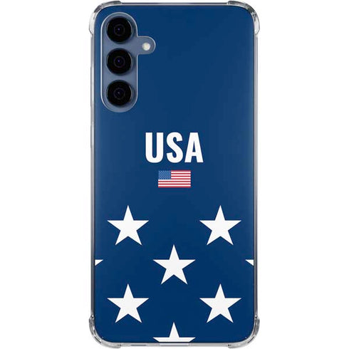USA Flag Stars Galaxy S24 Clear Case