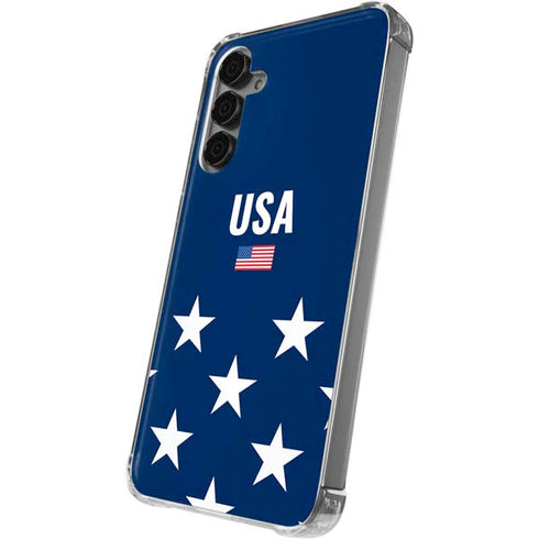 USA Flag Stars Galaxy S24 Plus Clear Case