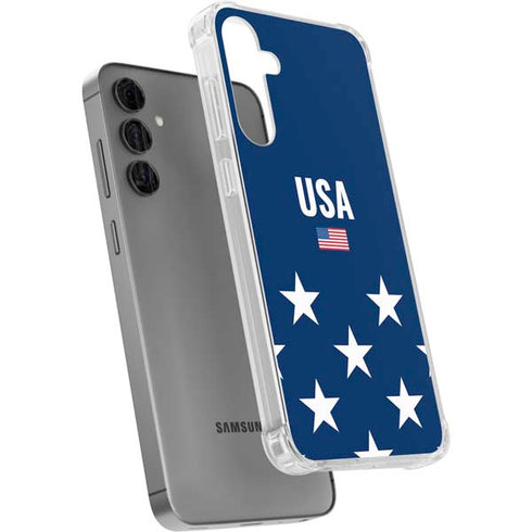 USA Flag Stars Galaxy S24 Plus Clear Case