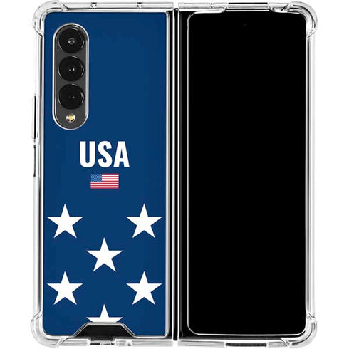 USA Flag Stars Galaxy Z Fold4 5G Clear Case