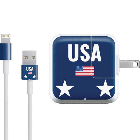 USA Flag Stars iPad Charger (10W USB) Skin