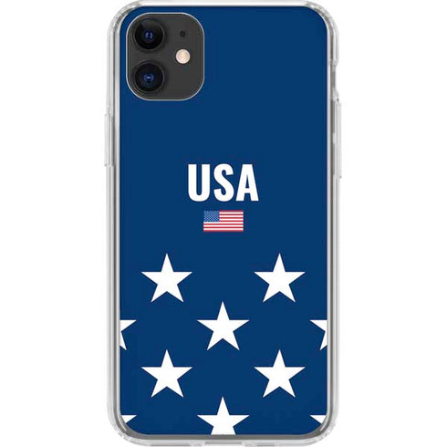 USA Flag Stars iPhone 11 Clear Case
