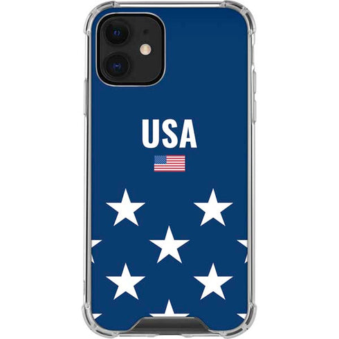 USA Flag Stars iPhone 12 Clear Case
