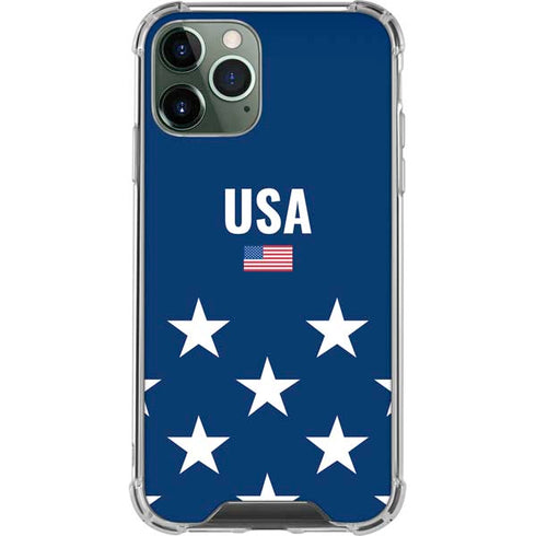 USA Flag Stars iPhone 12 Pro Clear Case