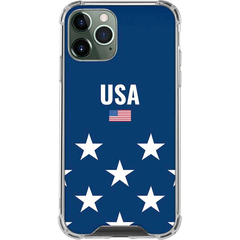 USA Flag Stars iPhone 12 Pro Max Clear Case