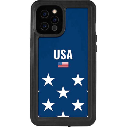 USA Flag Stars iPhone 12 Pro Max Waterproof Case
