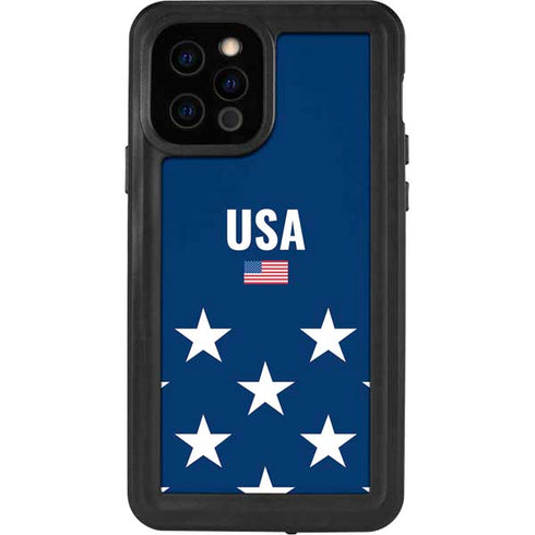 USA Flag Stars iPhone 12 Pro Waterproof Case