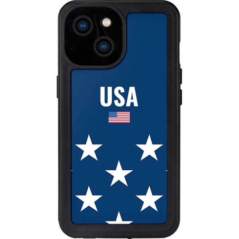 USA Flag Stars iPhone 13 Mini Waterproof Case