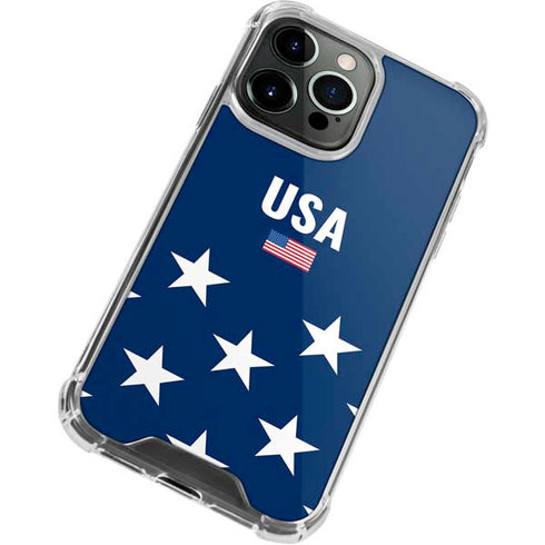 USA Flag Stars iPhone 13 Pro Clear Case