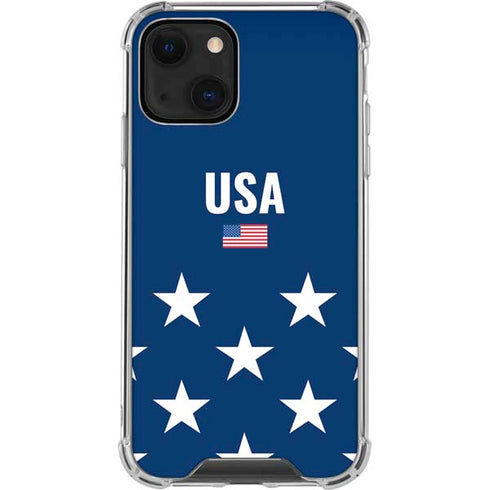USA Flag Stars iPhone 14 Clear Case